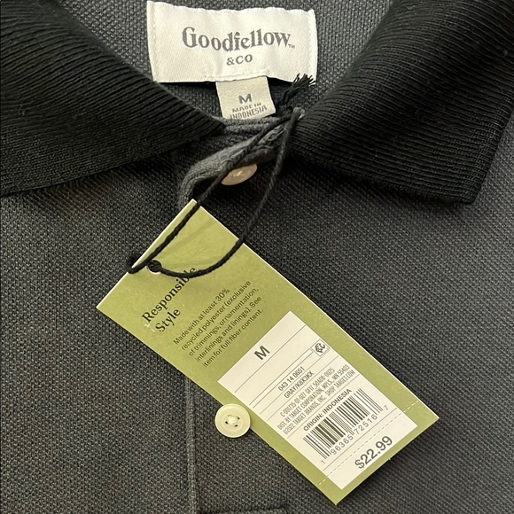 Men's Grey & Black Long Sleeve Polo - Picture 7 of 9